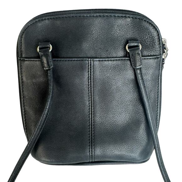 Fossil Black Leather Crossbody Purse – Small Zip Organizer Shoulder Bag - Picture 12 of 16